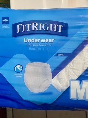 New in package. Fit right incontinence underwear for women.